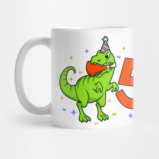 I am 5 with TREX - boy birthday 5 years old Mug